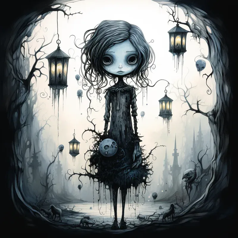 Whimsical Gothic Cartoon Drawings