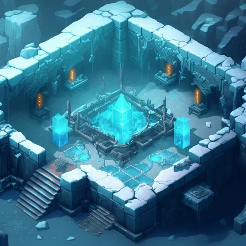 Isometric Video Game Dungeon Rooms