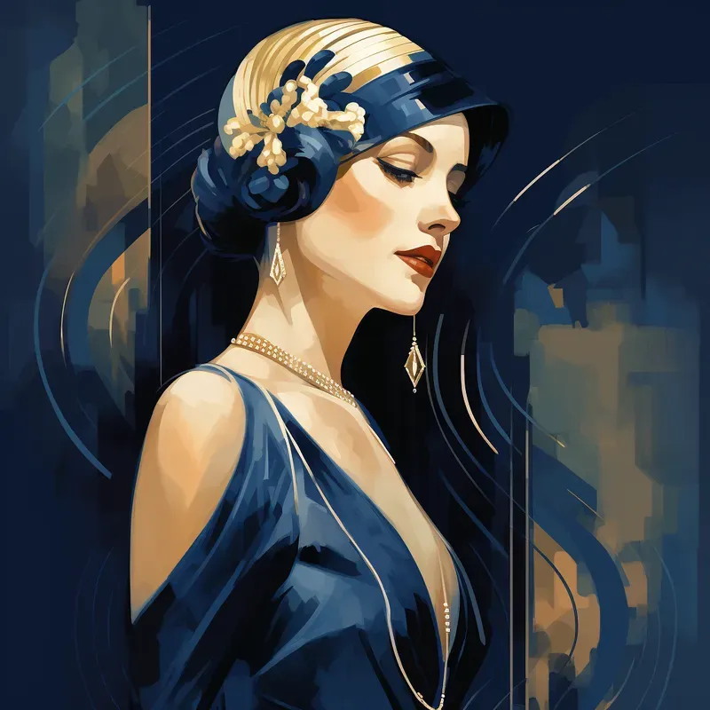 Art Deco Elegances In Watercolor