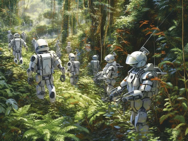 Futuristic Adventures Diverse Scenes