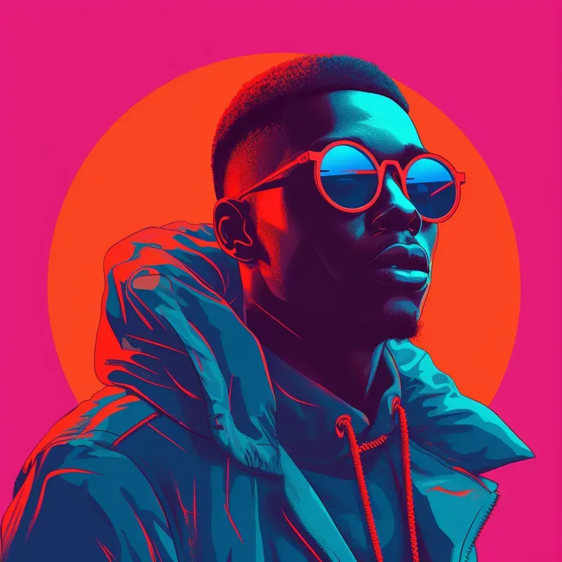Hiphop Neon Portraits