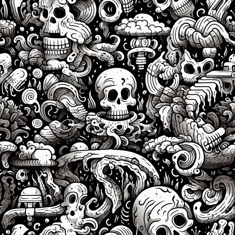 Naturebased Patterns In Doodle Style