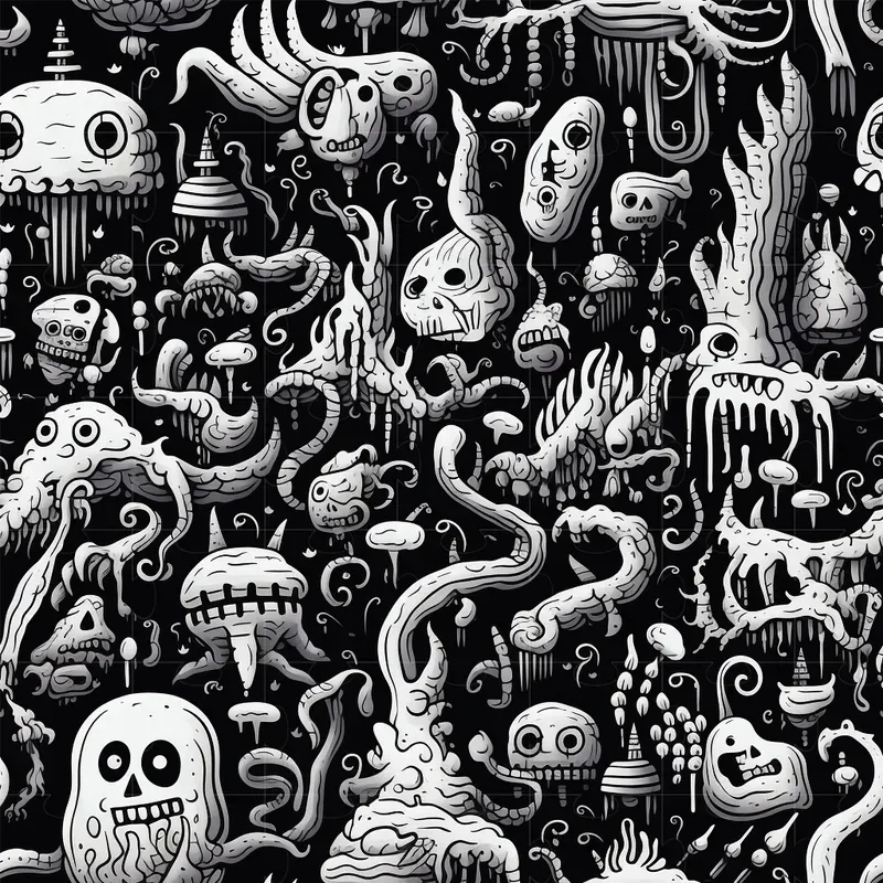 Naturebased Patterns In Doodle Style