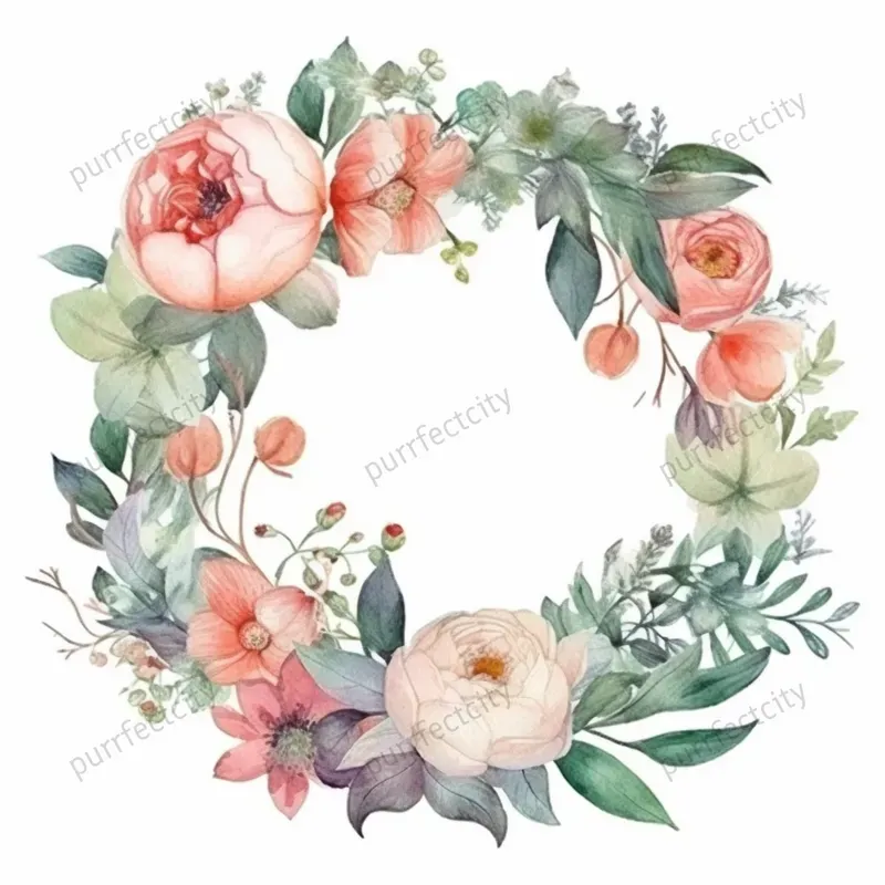 Watercolor Floral Wreaths