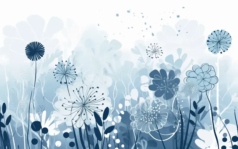 Minimalist Flower Outlines Art