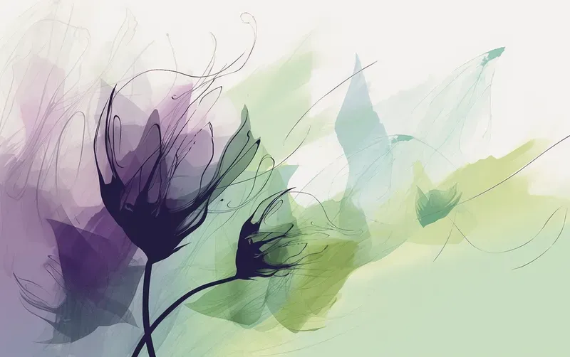 Minimalist Flower Outlines Art