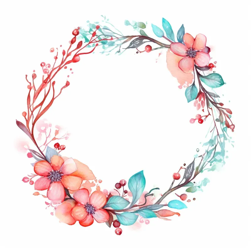 Watercolour Floral Frame
