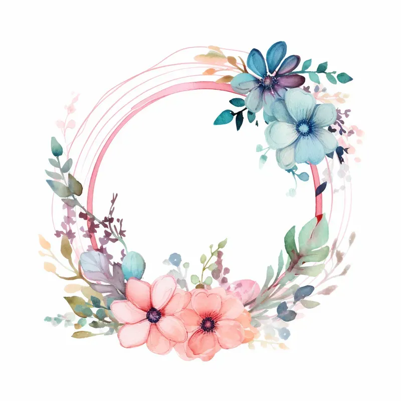 Watercolour Floral Frame