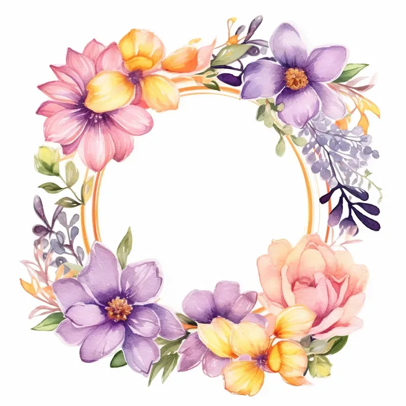 Watercolour Floral Frame