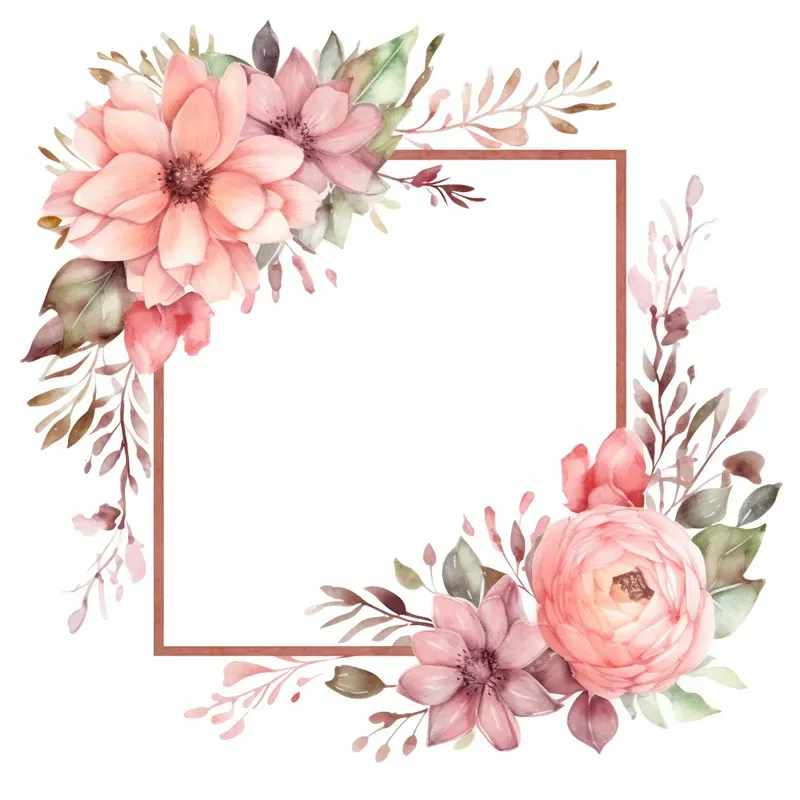 Watercolour Floral Frame