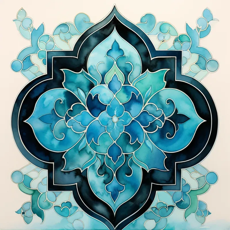 Watercolor Arabesque Paintings