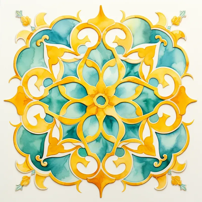 Watercolor Arabesque Paintings