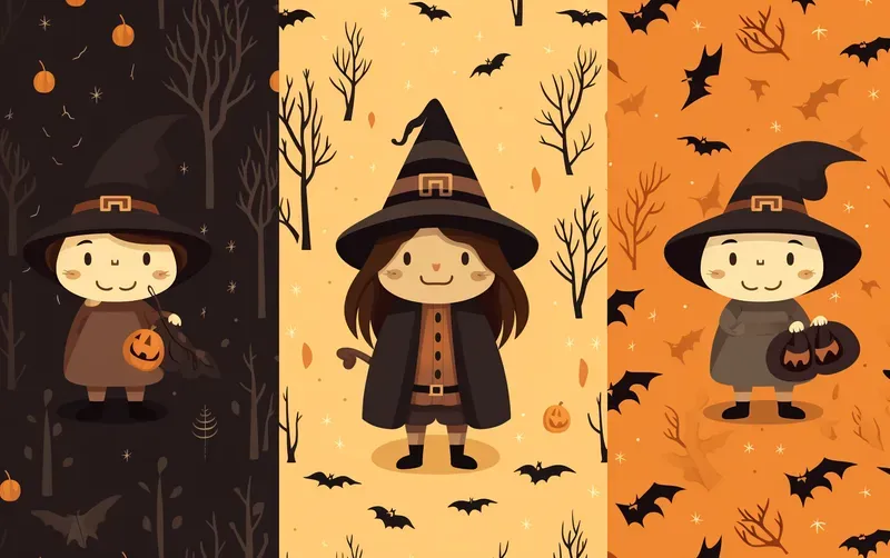 Halloween Witch Pattern Backgrounds