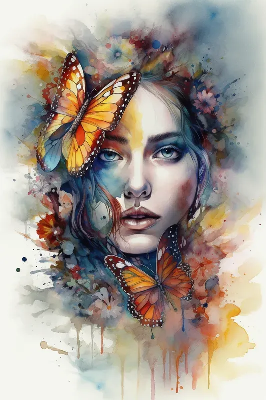 Watercolor Embroidery Paintings