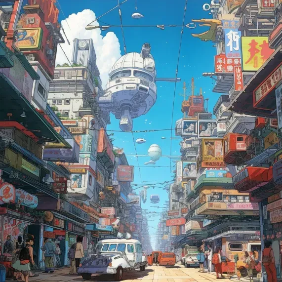 Futuristic Comics City Landscapes