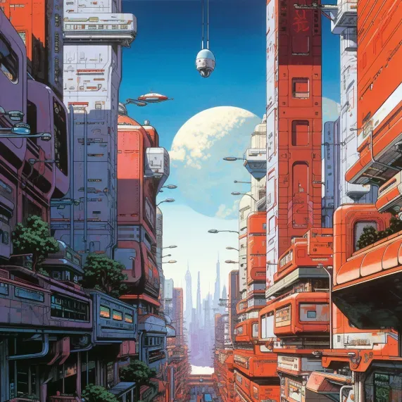 Futuristic Comics City Landscapes