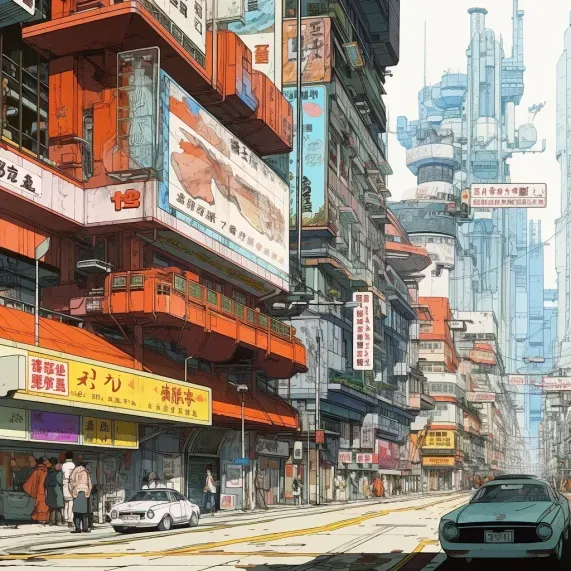 Futuristic Comics City Landscapes