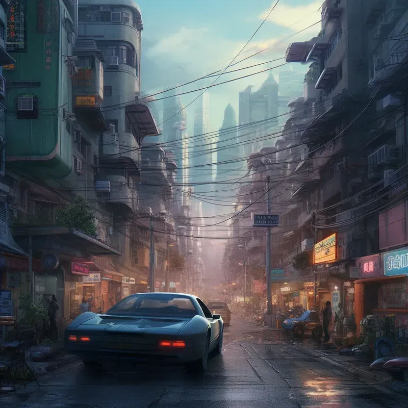 Futuristic Comics City Landscapes