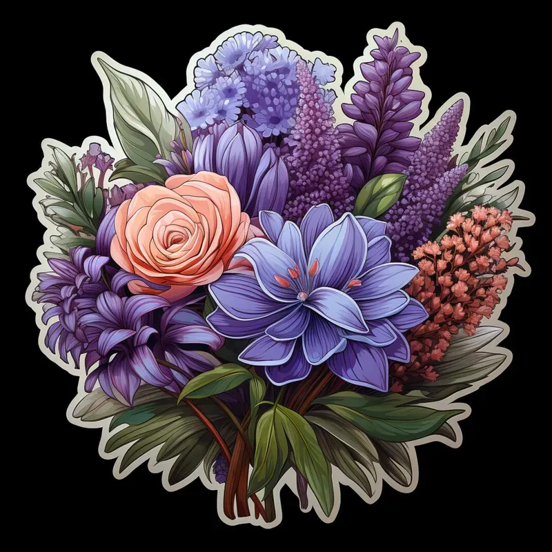 Beautiful Floral Bouquet Sticker Designs