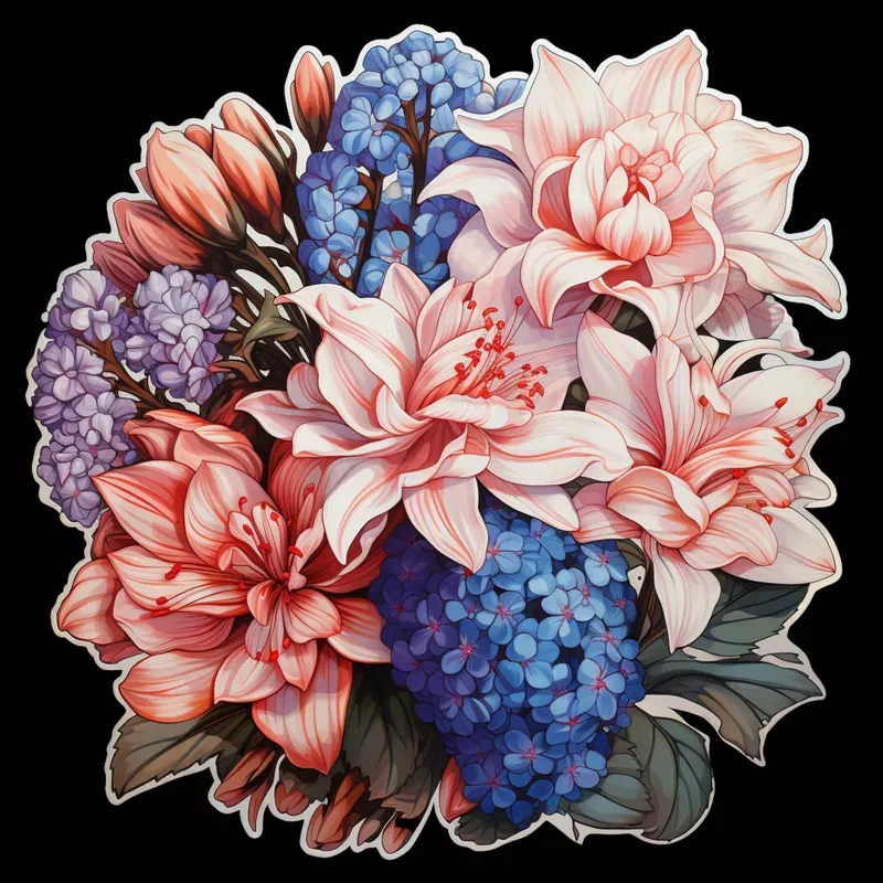 Beautiful Floral Bouquet Sticker Designs