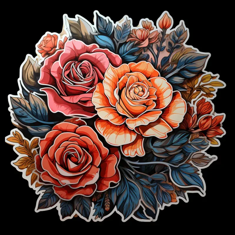 Beautiful Floral Bouquet Sticker Designs