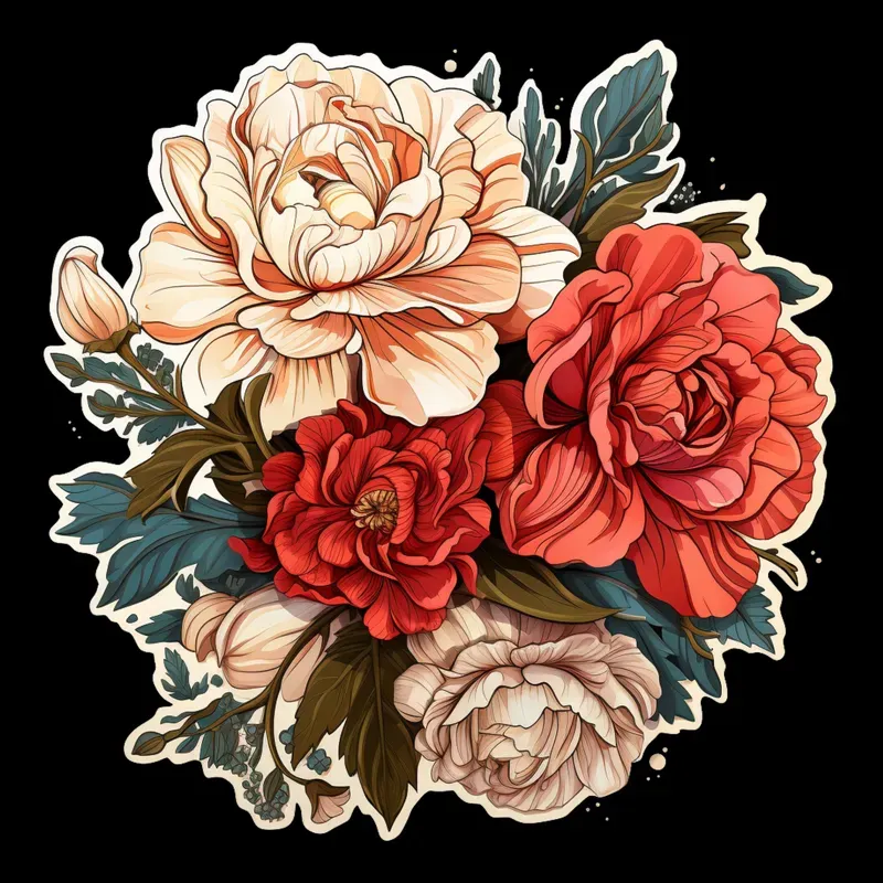 Beautiful Floral Bouquet Sticker Designs