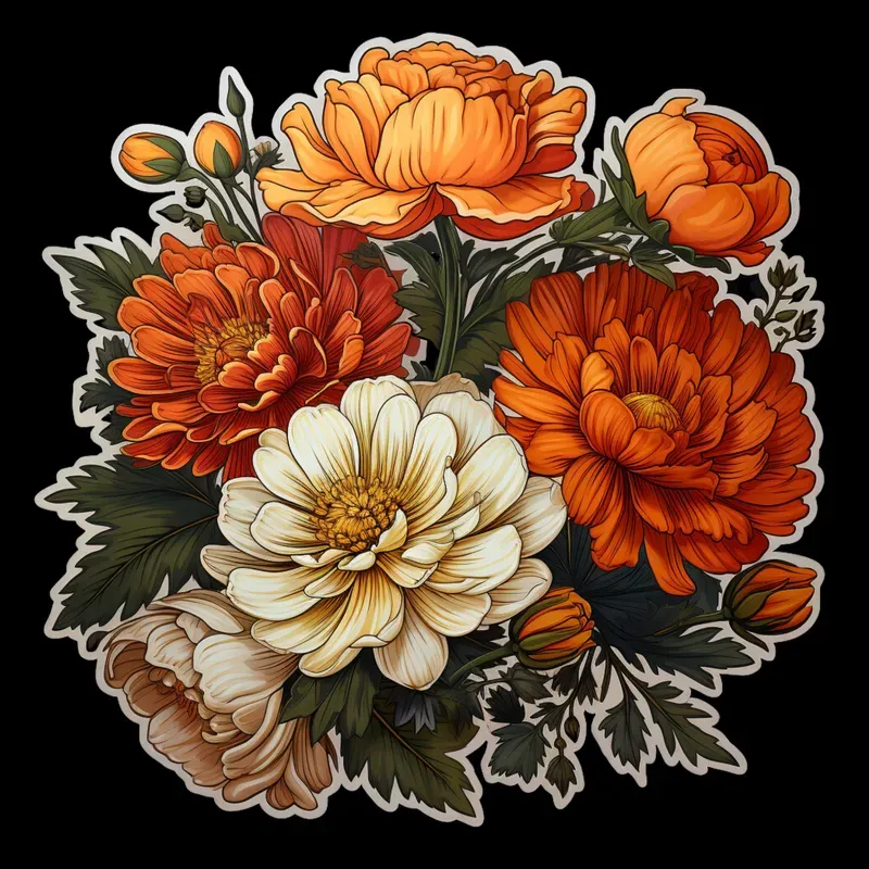Beautiful Floral Bouquet Sticker Designs