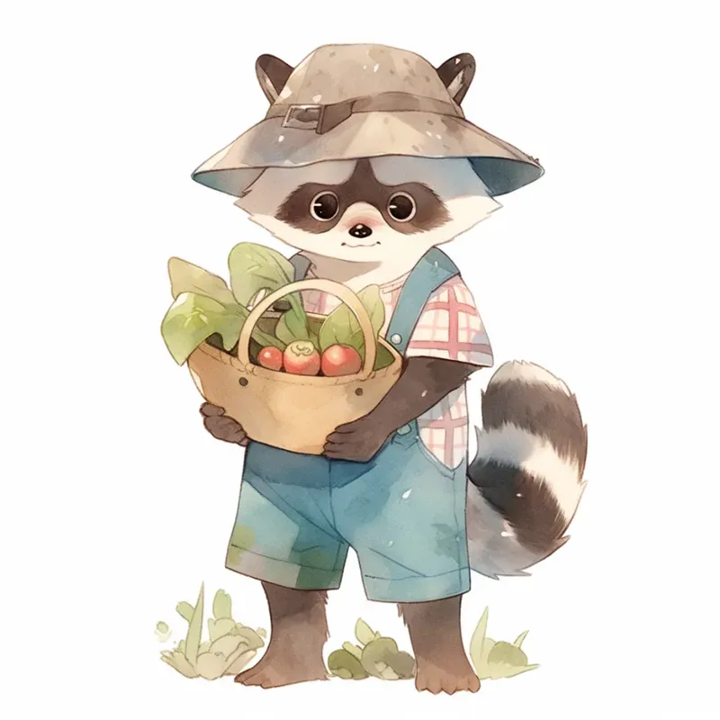 Cute Watercolor Animal Characters