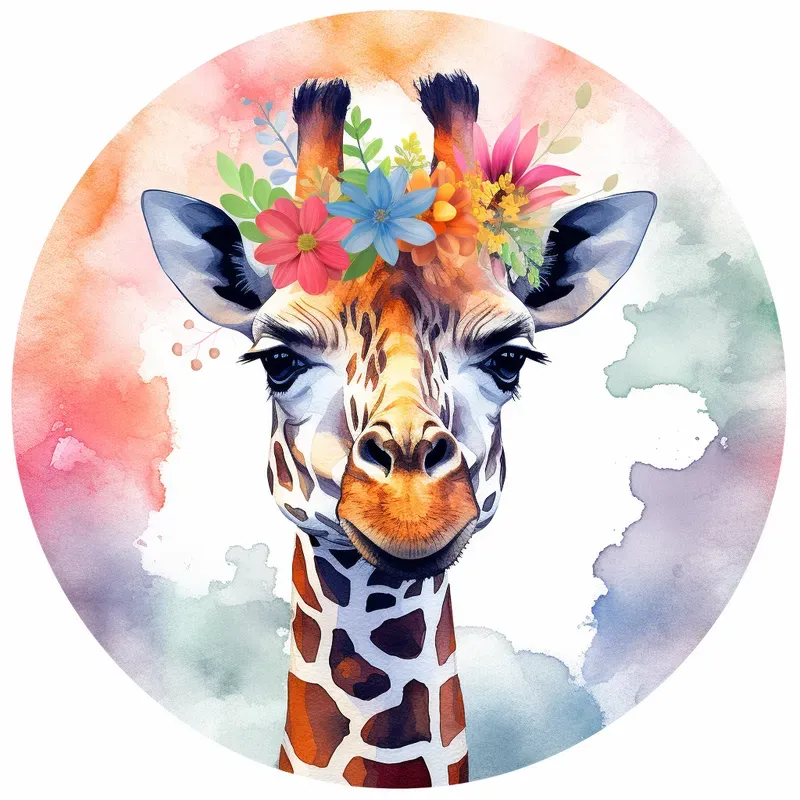 Circular Portraits Watercolor Cliparts