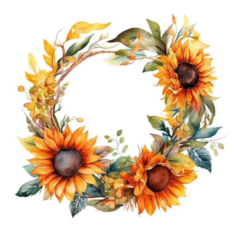 Flower Wreaths Floral Watercolor Clipart