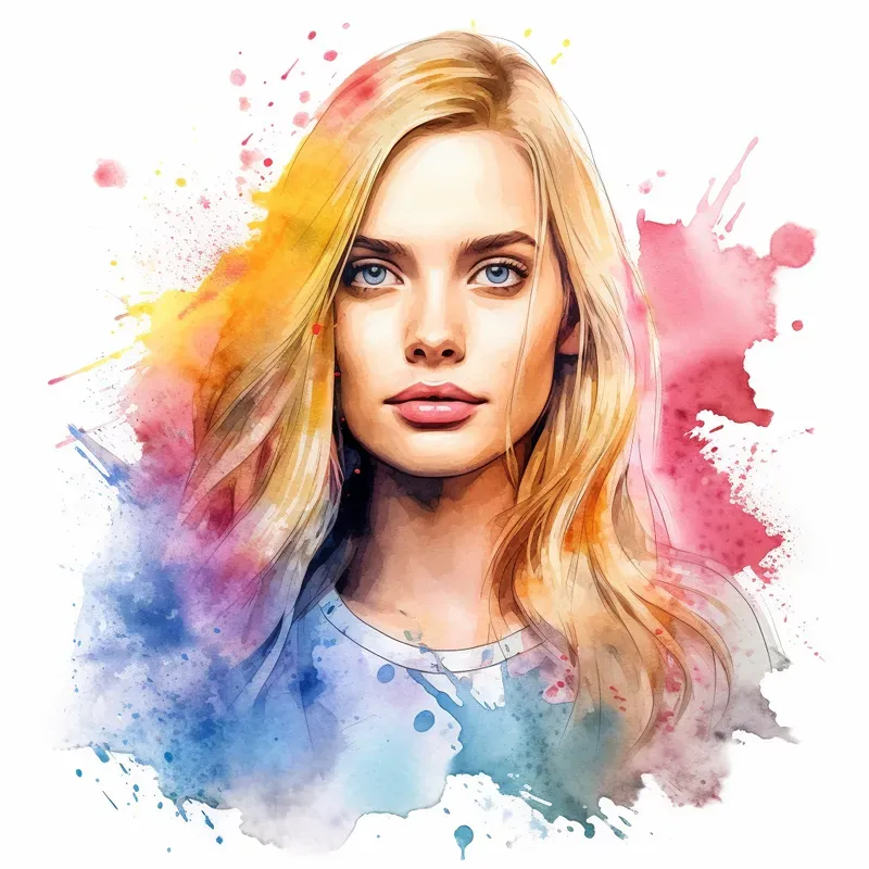 Watercolor Portraits Cliparts Characters