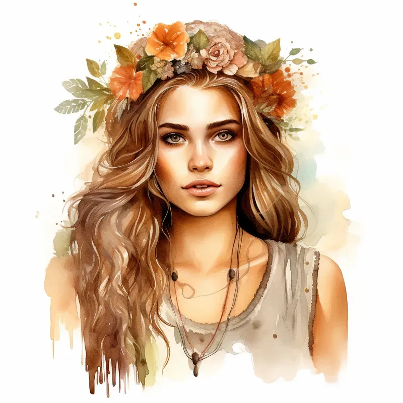 Boho Watercolor Cliparts Bohemian Drawings