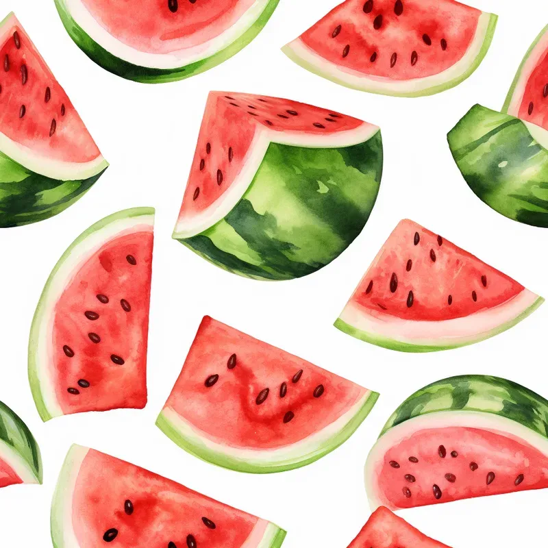 Summer Watercolor Seamless Patterns Art