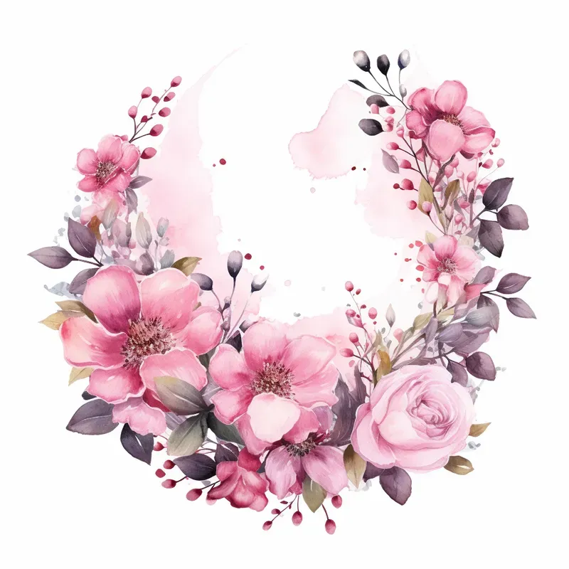 Watercolor Flower Wreaths