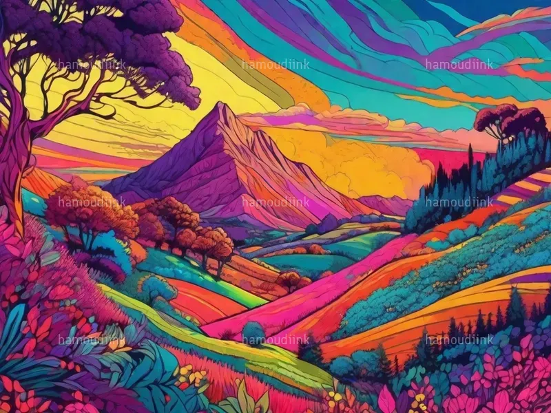 Colorful Bold Line Art