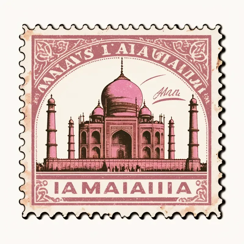 Colorful Vintage Style Postal Stamps