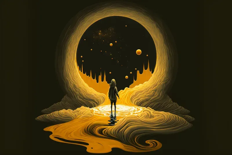 Flat Art On Black Backgrounds
