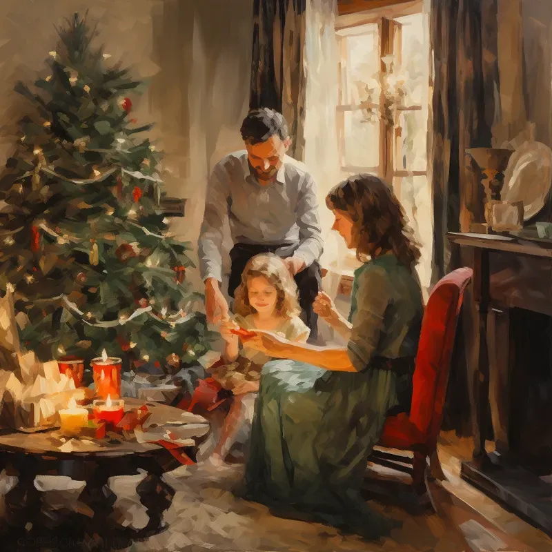 Vintage Christmas Oil Paintings