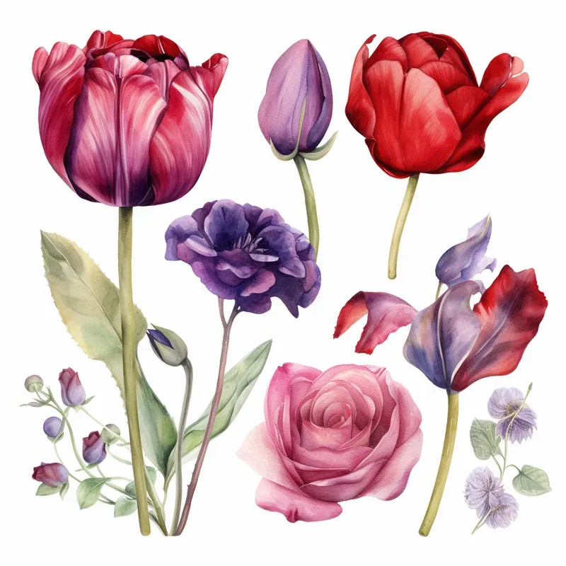Various Watercolor Illustration Sets