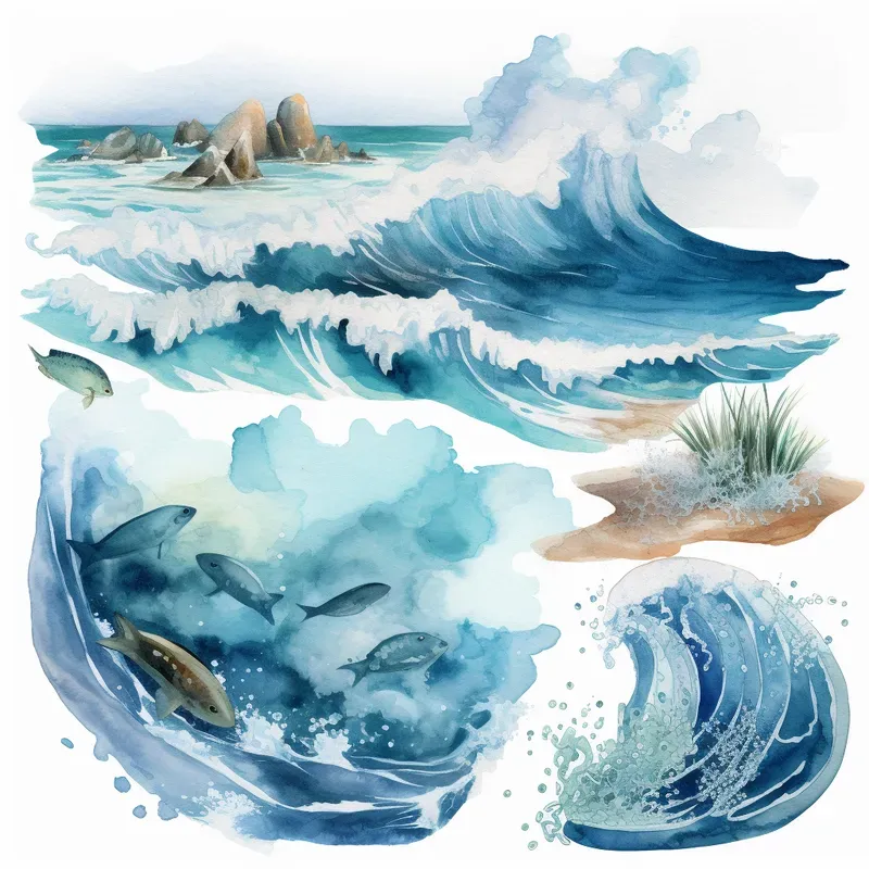 Various Watercolor Illustration Sets