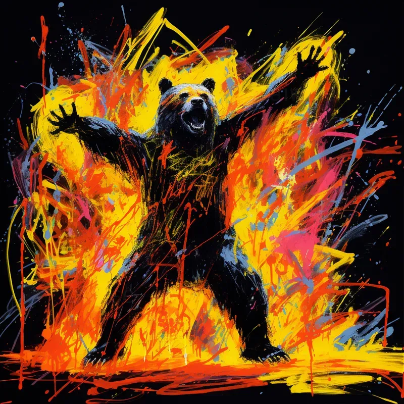 Neon Graffiti Stencil Art
