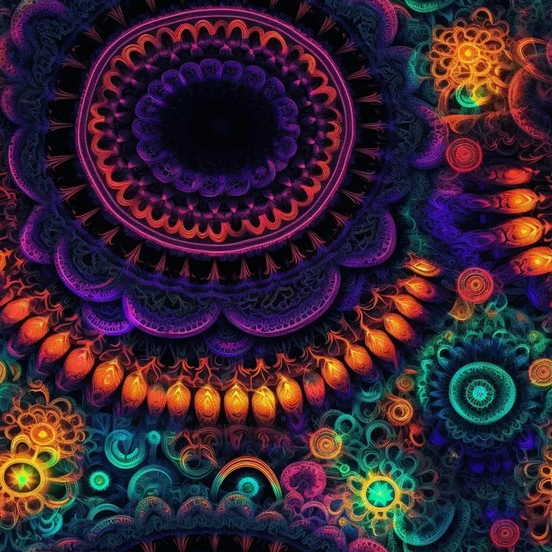 Endless Reapeating Neon Pattern Designs
