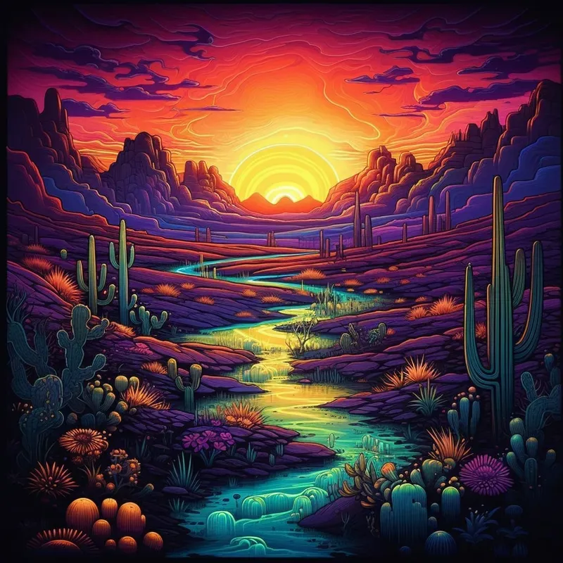 Psychedelic Space Fantasy Art Scenes