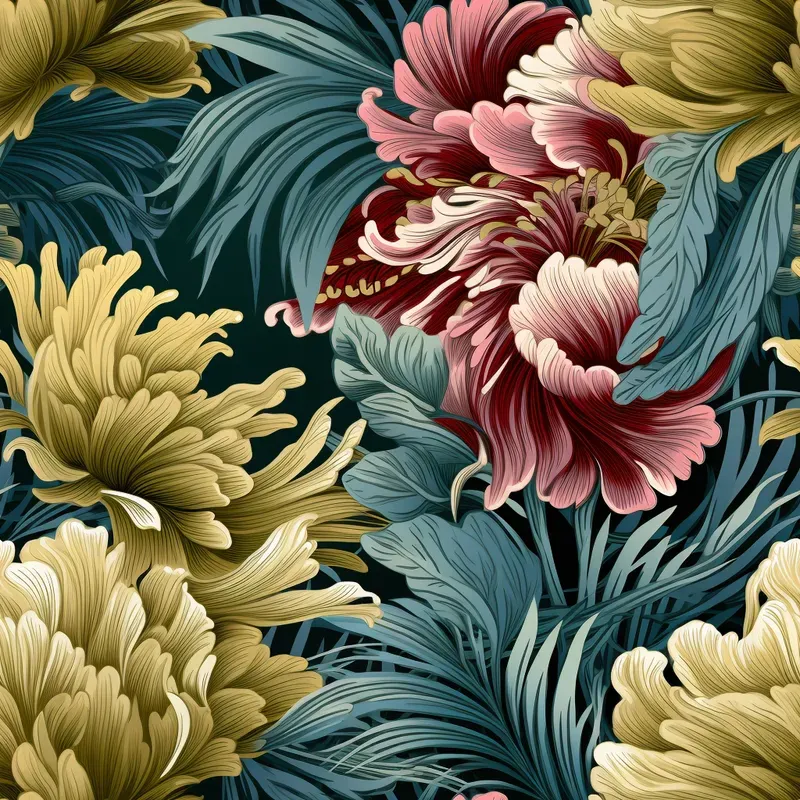 Intricate Vivid Floral Seamless Designs