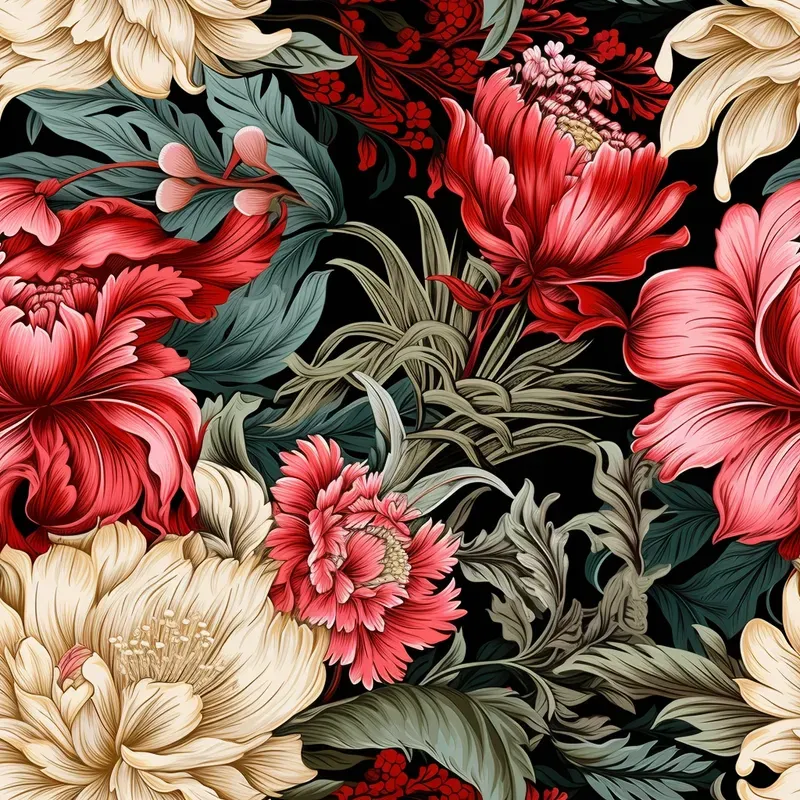 Intricate Vivid Floral Seamless Designs