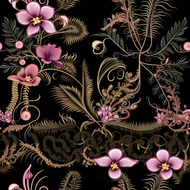 Intricate Vivid Floral Seamless Designs
