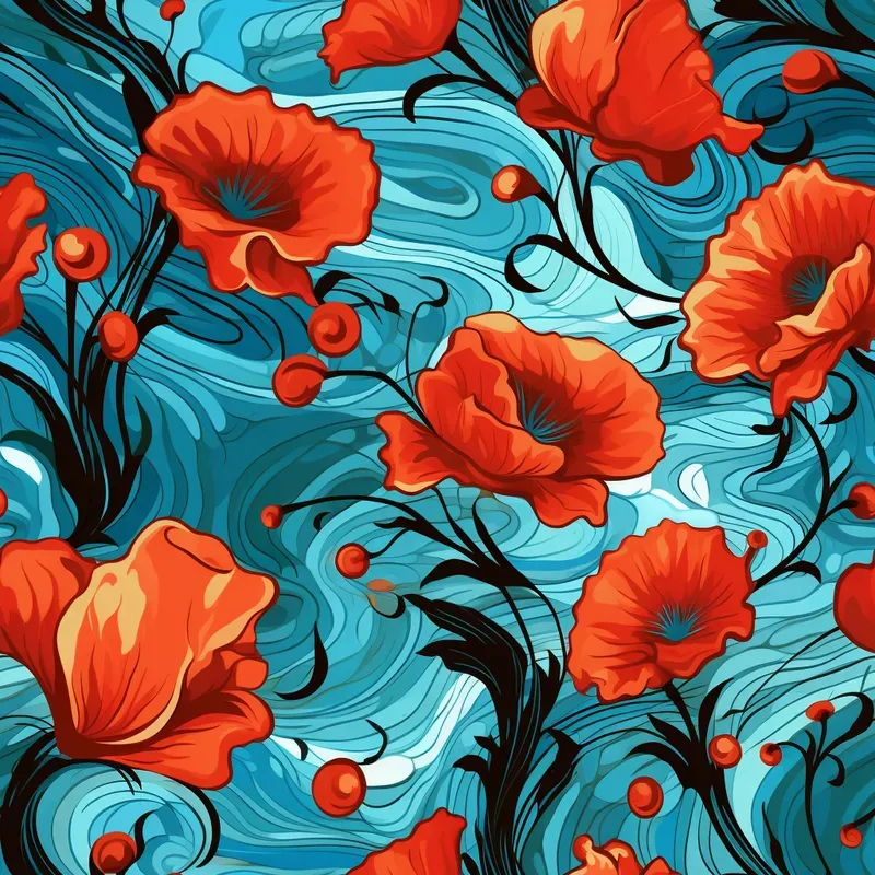 Stunning Fluid Seamless Floral Patterns