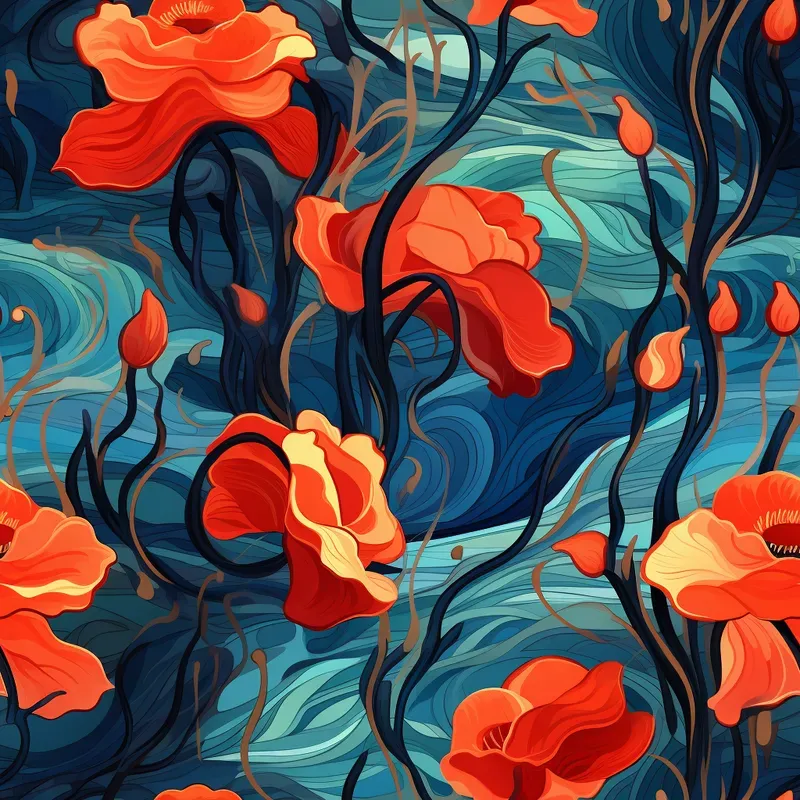 Stunning Fluid Seamless Floral Patterns