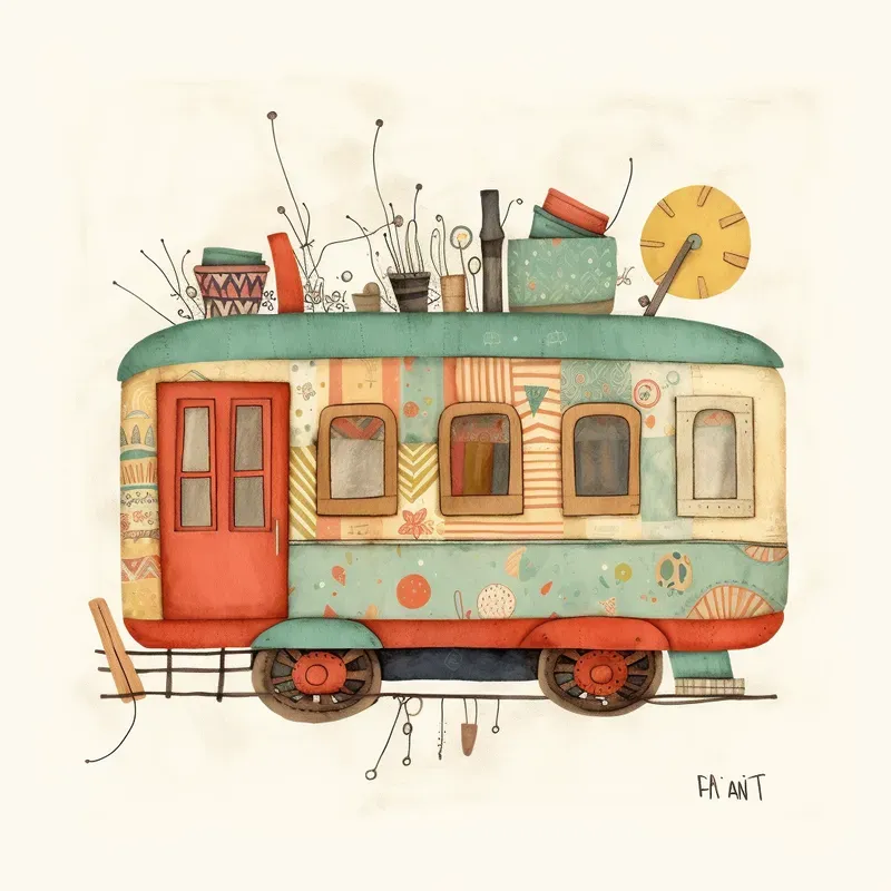 Cute Boho Watercolour Illustrations