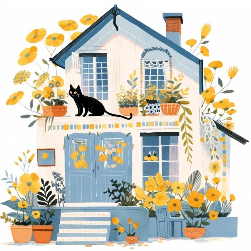 Colourful Patterned Illustrated Scenes